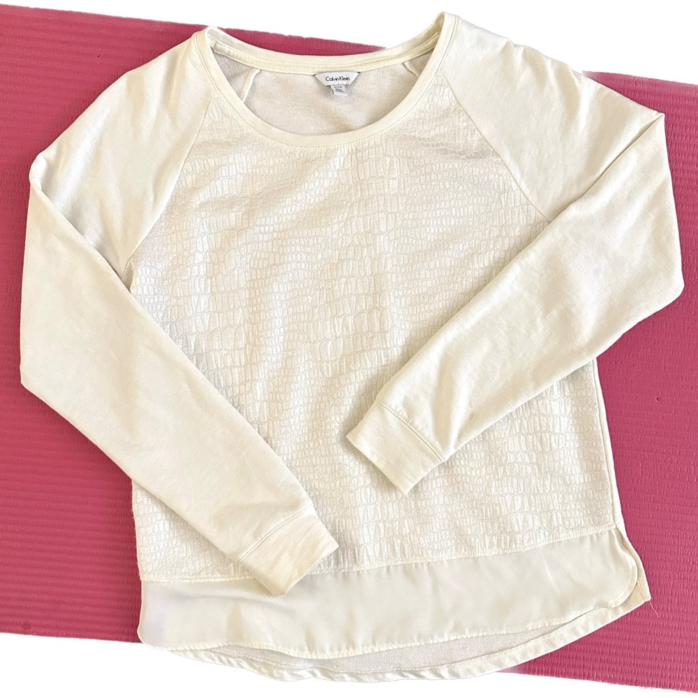 Calvin Klein women white long-sleeve shirt XS